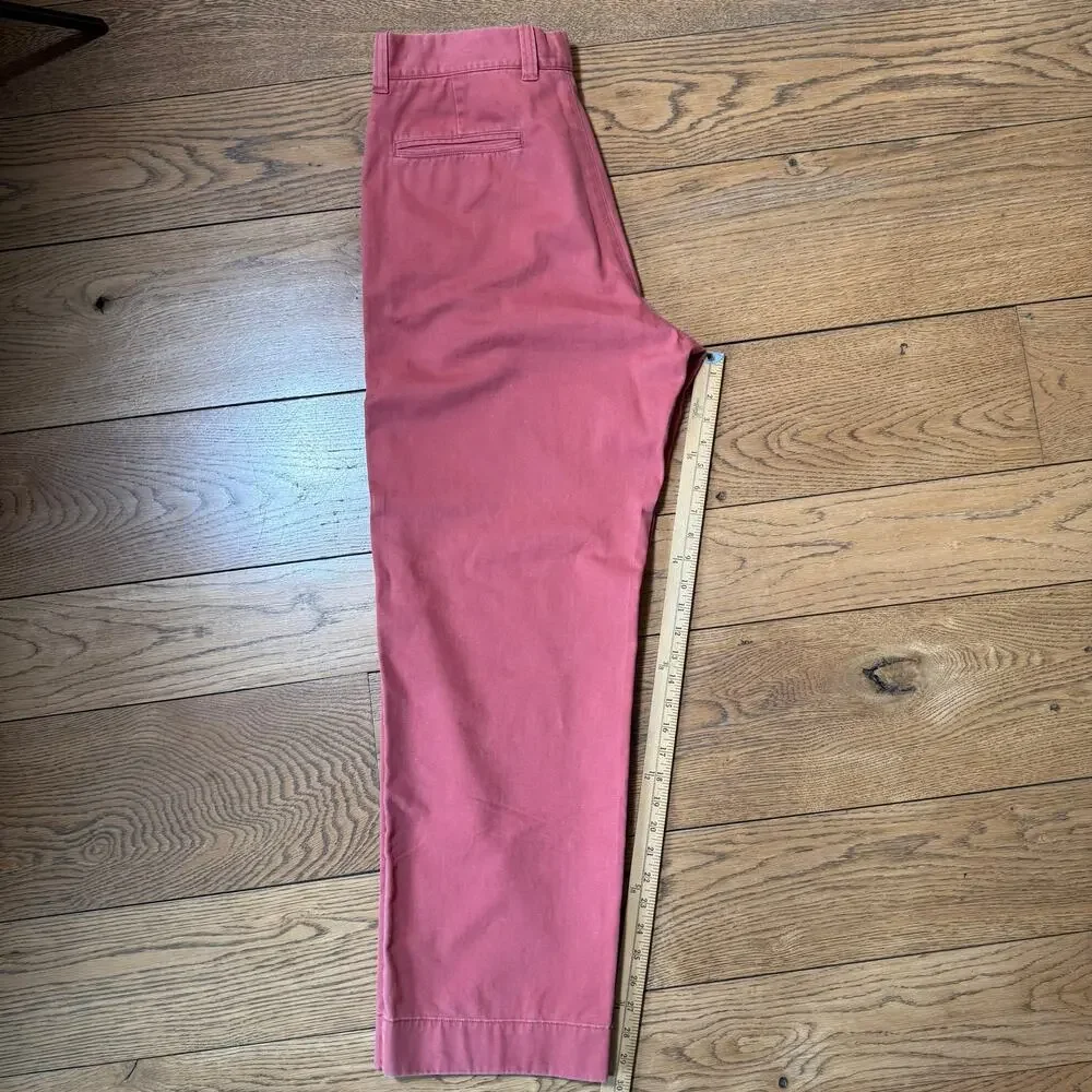 J. Crew Men Chino Pants SZ 34/32 Heritage Wash Red Preppy Classic Casual Coastal